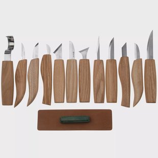 BeaverCraft S10 Wood Carving Set of 12 Knives in Tool Roll, houtsnijset