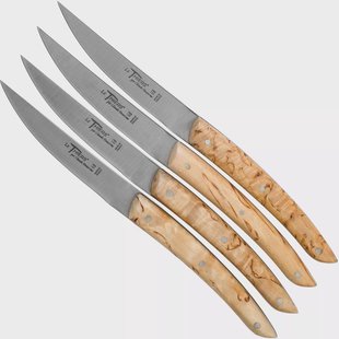 Claude Dozorme Le Thiers steakmesset 4-delig, berkenhout zwart
