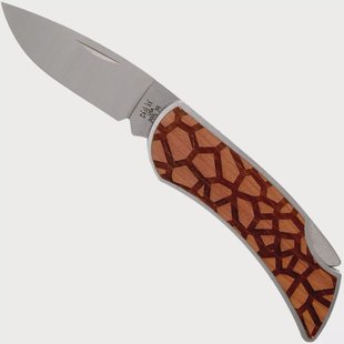 Case x Woodchuck Executive Lockback Brushed Stainless, Giraffe, 64320, M1300L SS zakmes