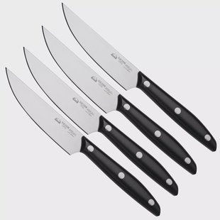Due Cigni 1896 America 2C1019SET4, 4-delige steakmessenset, zwart