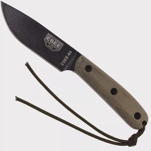 ESEE Model 4HM bushcraftmes Modified Handle, lederen schede