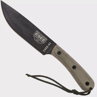 ESEE Model 6HM bushcraftmes Modified Handle, lederen schede