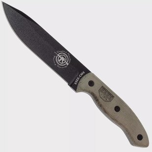 ESEE Model CM6 black, survivalmes met kydex schede + riemclip
