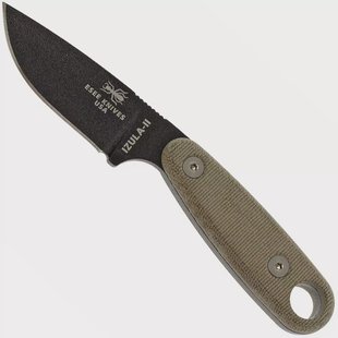 ESEE Izula II black IZULA-II-B survivalmes met zwarte schede + riemclip