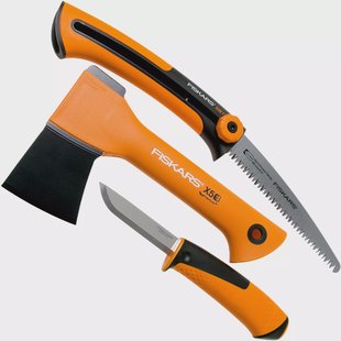 Fiskars X5 camping set met bijl, zaag en mes