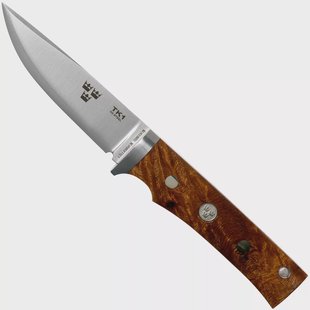 Fallkniven TK1 Drie Kronen, Desert Ironwood, lederen schede