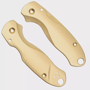 Flytanium Spyderco Para 3 Scales, Lotus Brass