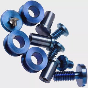 Rick Hinderer Complete Stonewash Blue Titanium Hardware Set, XM18 3,5” Skinny