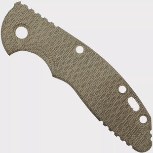 Rick Hinderer XM-18 3 greepschaal, Textured OD Green Micarta