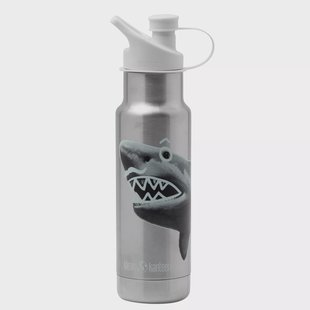 Klean Kanteen Insulated Kid Classic Narrow 1008786 drinkfles met sportdop Mr Shark, 355ml