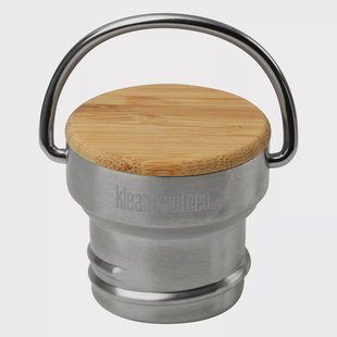 Klean Kanteen Stainless Bamboo Cap, lekvrije dop, rvs en bamboe