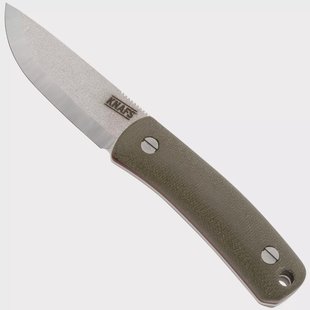 Knafs Lulu KNAFS-00231 Stonewashed CPM MagnaCut, Green Canvas Micarta, vaststaand mes