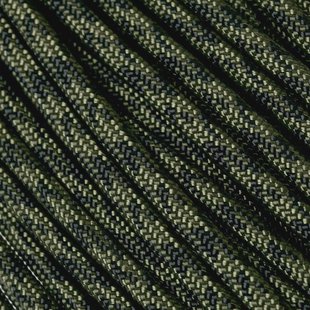 Knivesandtools 550 paracord type III, kleur: olive drab & black camo, 100 ft (30,48 m)