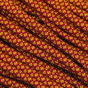 Knivesandtools 550 paracord type III, kleur: burgundy with goldenrod diamonds - 50 ft (15,24 meter)