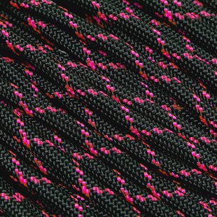 Knivesandtools 550 paracord type III, kleur: black & neon pink X - 50 ft (15,24 meter)
