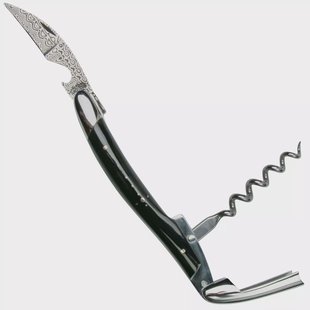 Forge de Laguiole SOMBF kelnersmes met foedraal, damast, buffelhoorn