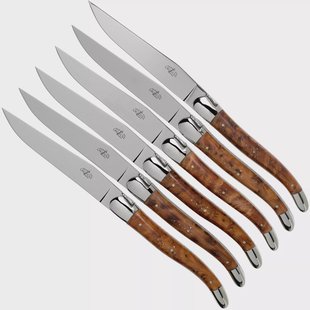 Forge de Laguiole T62MINTHBRI thujahout gepolijst set van 6 steakmessen