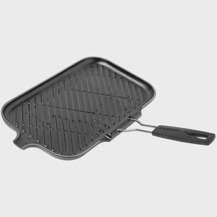 Le Creuset grillpan/skillet 36 cm zwart met inklapbaar handvat