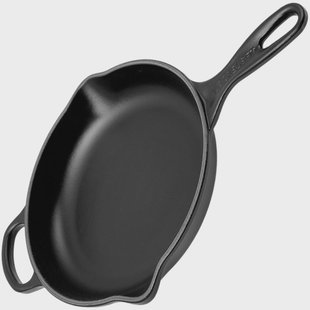 Le Creuset gietijzeren skillet 23 cm rond, zwart