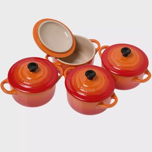 Le Creuset Les Céramiques minicocotteset 10 cm, oranje-rood