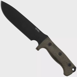 LionSteel M7B CVG Black, Green Canvas Micarta vaststaand mes, Molletta design