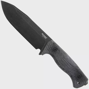 LionSteel T6 Old Black, Black Canvas Micarta T6B-CVB vaststaand mes