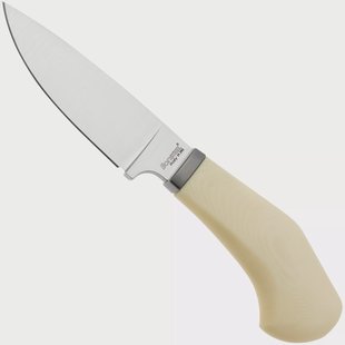 LionSteel Willy WL1-MW, M390 Droppoint White Micarta, vaststaand mes