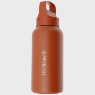 LifeStraw Go Kyoto Orange GOST-1L-ORG Stainless Steel, waterfles met 2-stage filter, 1L