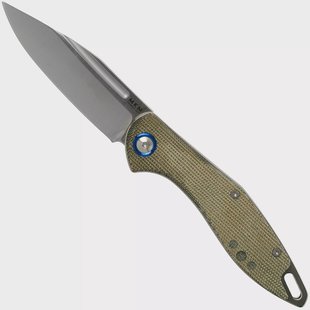 MKM Fara MY01-GC Green Micarta zakmes, Lucas Burnley design
