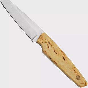 Nordic Knife Design Wharncliffe 80 2080, Curly Birch vaststaand mes