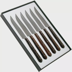 Nontron Traditional 6-delige steakmesset essenhout, T6OFFRD