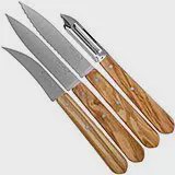Opinel 002163 Les Essentiels olijfhout schilmessenset