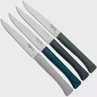 Opinel Bon Appetit 2349, tafelmessen set van 4, storm, micro-gekarteld lemmet Opinel Bon Appetit+ 2349, tafelmessen set van 4, storm, micro-gekarteld lemmet