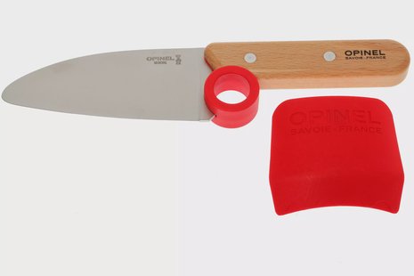 Opinel T001744 Le Petit Chef keukenmes en vingerbeschermer voor kinderen