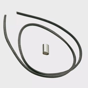 Otter Leather Strap LB ED, Stainless Steel Bead, lanyard