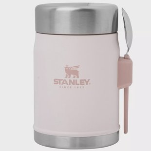 Stanley The Legendary Food Jar + Spork 14oz, Rose Quartz 10-09382-106 voedselcontainer met schroefdeksel, 400 ml