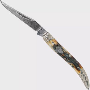 Rough Ryder Toothpick Cinnamon Stag RR2154 Damascus slipjoint zakmes
