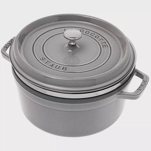 Staub braadpan - cocotte 26cm, 5,2L, grijs met stoominzet Staub braadpan - cocotte 26cm, 5,2L, grijs met stoominzet