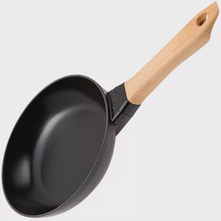 Staub koekenpan met houten handgreep 20cm, zwart