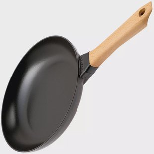 Staub koekenpan met houten handgreep 26cm, zwart
