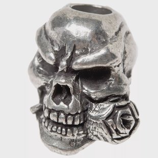 Schmuckatelli Rose Skull Bead Pewter