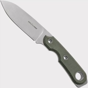 Viper Basic 3 VT4034CB MagnaCut Spear Point Satin, Black Canvas Micarta, vaststaand mes