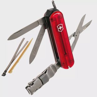 Victorinox Nail Clip 580 transparant rood 0.6463 Zwitsers zakmes