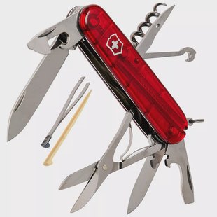 Victorinox Climber transparant rood 1.3703.T Zwitsers zakmes