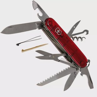 Victorinox Huntsman transparant rood 1.3713.T Zwitsers zakmes