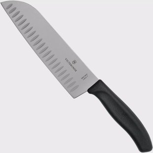 Victorinox SwissClassic 6.8523.17G Black, santoku met kuiltjes, 17 cm, zwart
