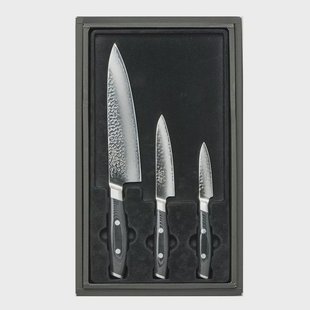 Yaxell Tsuchimon 36754, 3-delige messenset koksmes, universeelmes en schilmes