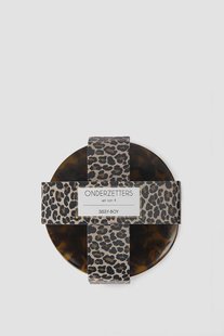 Bruine onderzetters met leopard print
