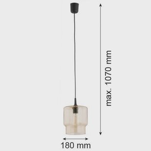 Argon Glazen hanglamp Nesto, amber, Ø 18 cm, E27