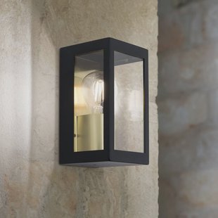 ORION Buitenwandlamp Lumina, zwart-goud, roestvrij staal, glas, IP44